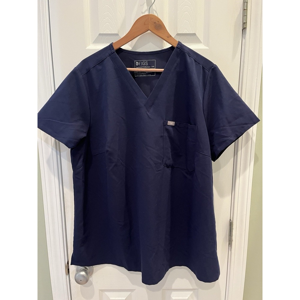 FIGS Technical Catrina One Pocket Scrub Top Women's Sz 3XL Navy 1SW100003